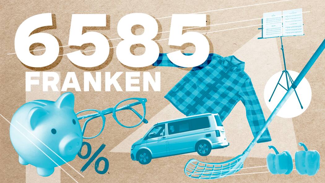 «Wir leben von 6585 Franken im Monat – mit sechs Kindern » Eine Collage mit dem Einkommen von 6585 Franken
