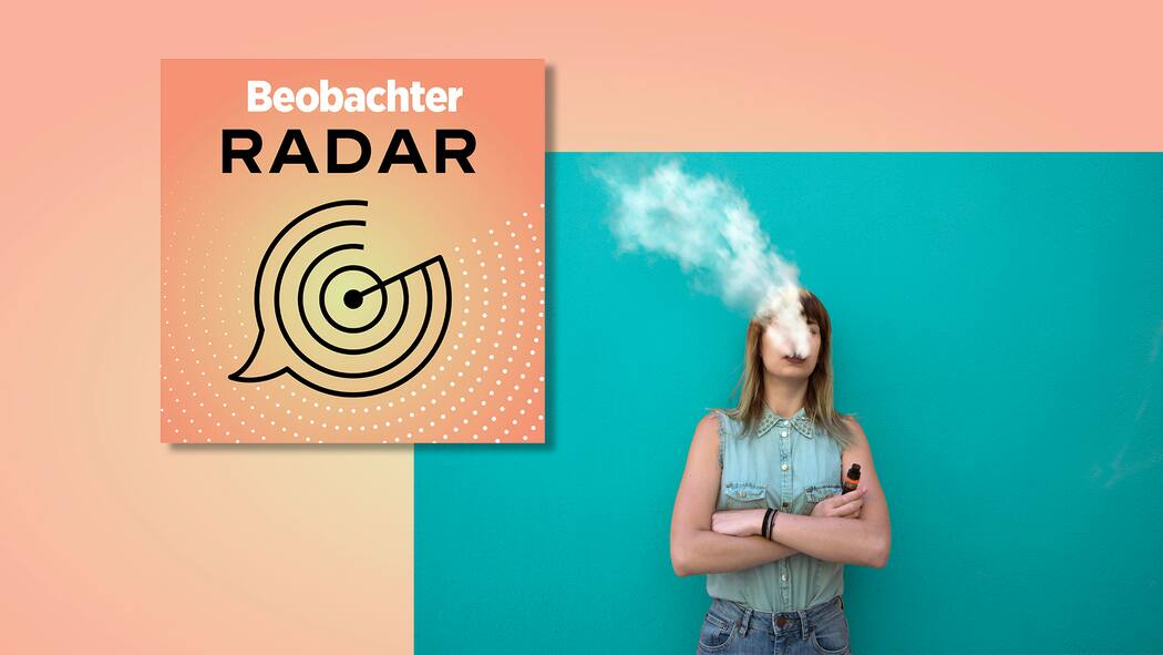 Die grosse Macht der Tabakbranche Rauchende Frau und Podcast-Logo -