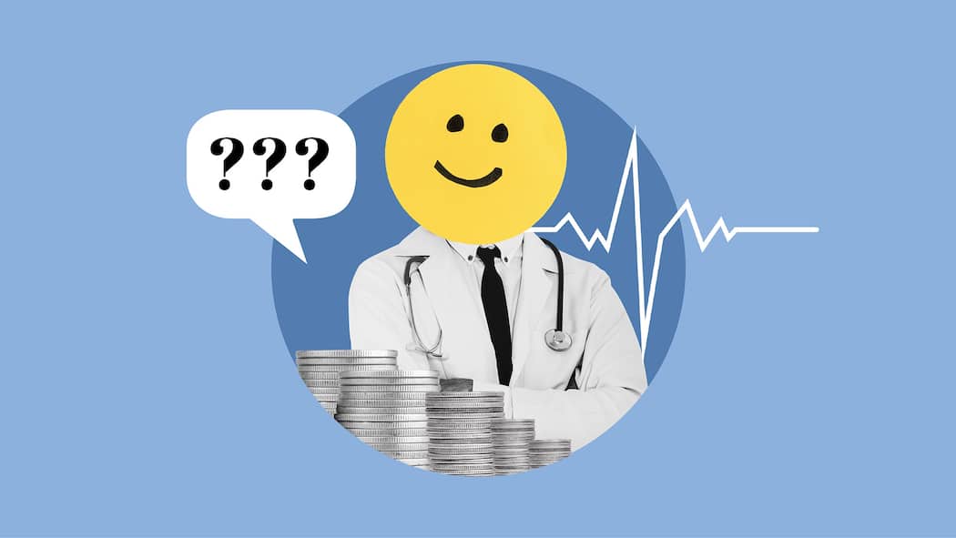 Diskreten Nebengeschäften von Ärzten droht das Aus Smiley in Arztkittel mit Geld - Ärztinnen und Spitäler sollen künftig geschäftliche Verbandelungen mit der Pharmaindustrie und mit Medizinprodukte-Herstellern offenlegen. Das sieht ein Gesetzesentwurf vor