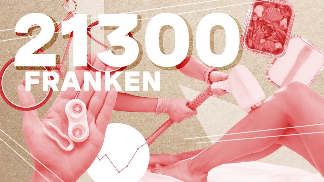 «Wir sparen 8000 Franken im Monat, weil wir Kinder möchten» Illustration Collage Abrechnung, Folge 40: Anwältin- und Lehrer-Paar - Für die Beobachter-Serie legen Leute ihr Einkommen offen. Lea Perren und ihr Mann zeigen auf, wie viel Geld einem Akademiker-Paar in der Schweiz zur Verfügung steht, wenn beide voll arbeiten.