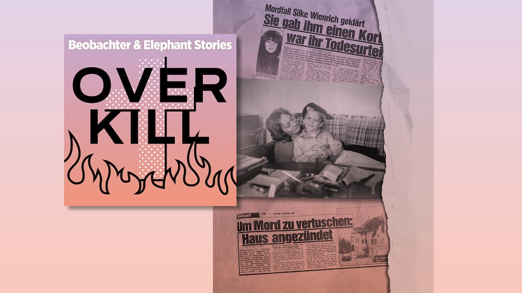 Wer hat seine Mutter ermordet? Die True-Crime-Serie sucht Antworten Eine Mutter wurde 1989 ermordet – ihr Sohn sucht noch immer Gerechtigkeit. Illustration aus Podcast-Cover, Foto von Privat und Zeitungsausrissen.