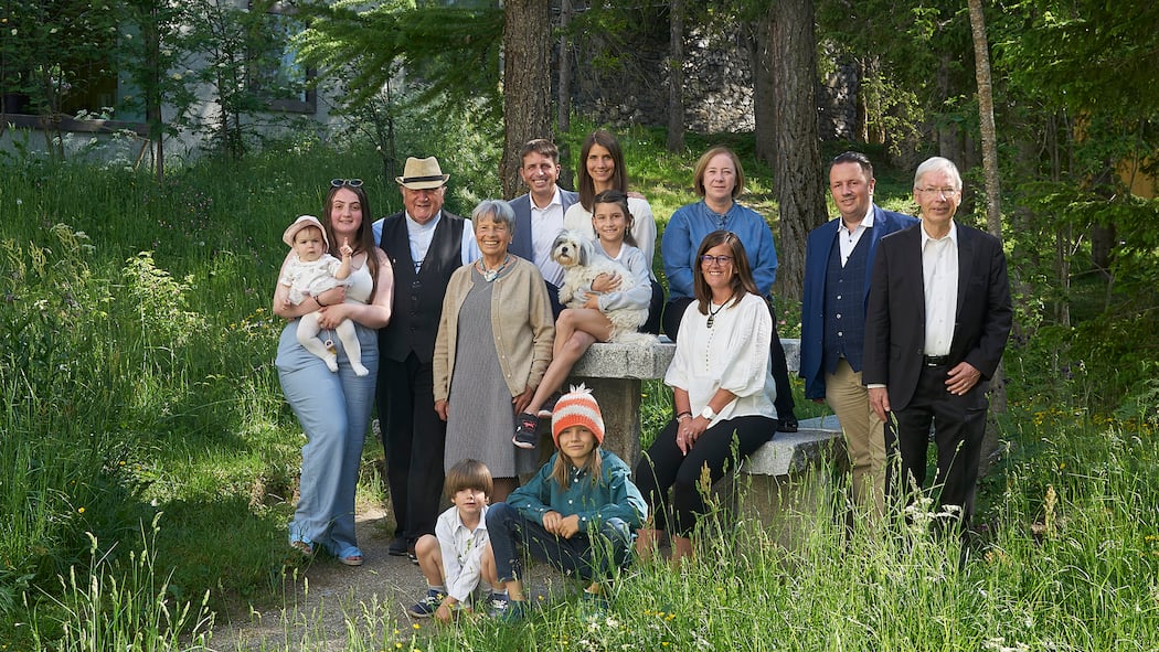 Sie sind Hoteliers aus Leidenschaft Familie Dietrich-Kienberger vom Hotel Waldhaus-Sils, Juni 2023