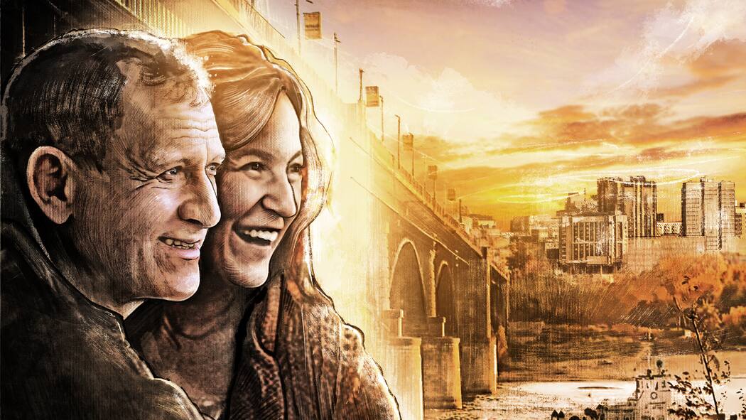 Wenn die Ehefrau nie bleiben darf Illustration: Verliebtes Paar an Fluss