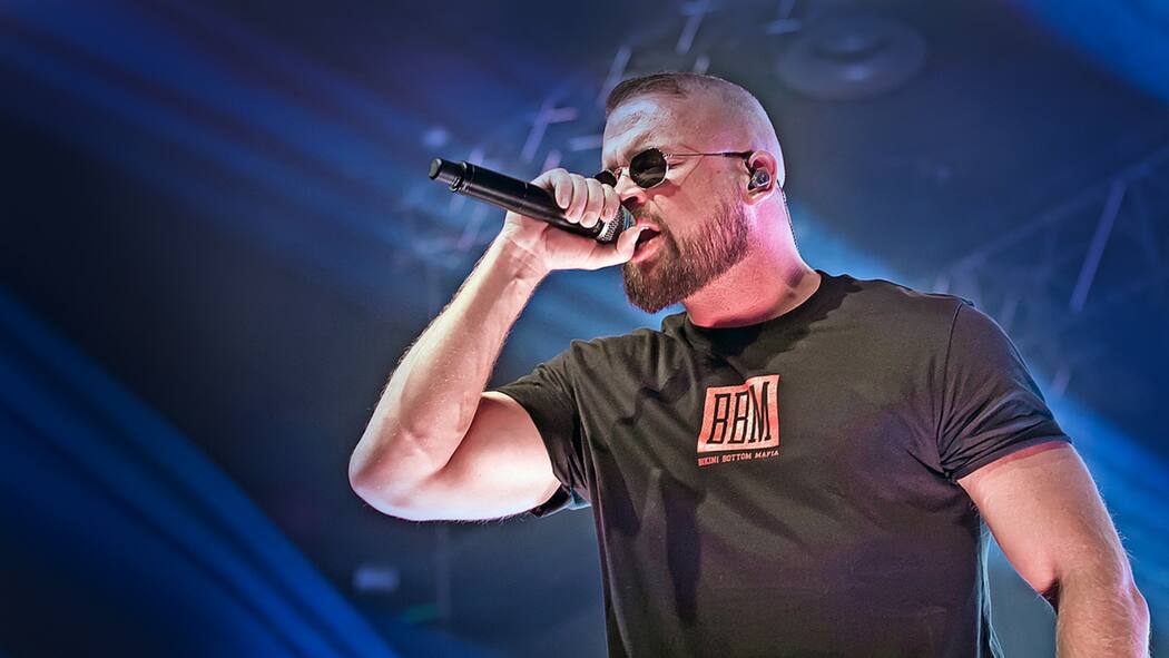 Hassparolen in Hitparaden Felix Blume aka Kollegah, deutscher Rapper