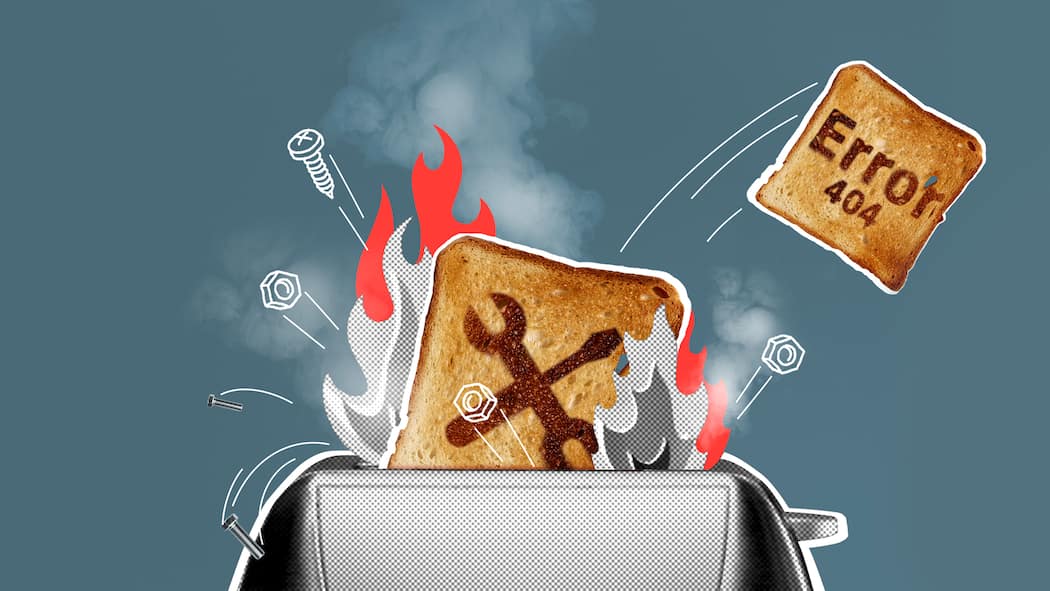 Gerät kaputt – gibt es ein neues? In einem Toaster ist ein Toastbrot steckengeblieben, auf dem eine Art Wartungssymbol eingebrannt ist. Geht ein gekauftes Gerät kaputt, legen die Anbieter selber fest, was bezüglich Reparatur, Ersatz oder Rückerstattung gilt. Der Beobachter hat bei verschiedensten Shops nachgefragt.