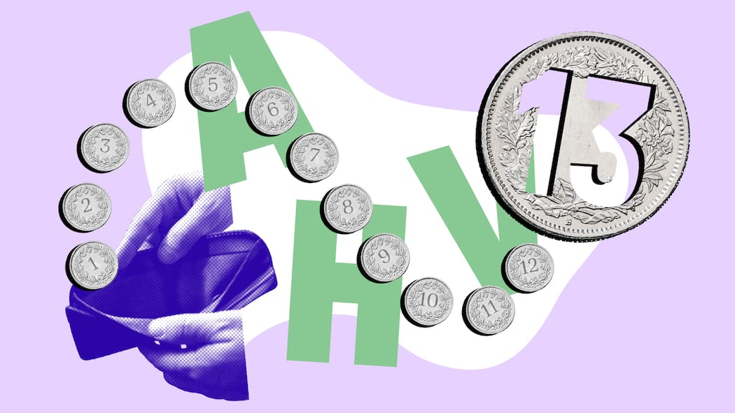 So funktioniert die Auszahlung der 13. AHV-Rente – der grosse Überblick Zwei Hände öffnen ein leeres Portemonnaie, aus dem 13 Münzen vor dem Schriftzug AHV kommen. Was man zur 13. AHV-Rente wissen muss.