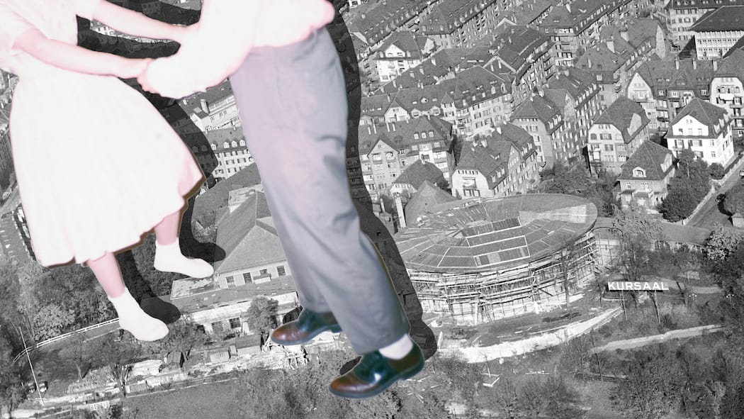 Eine verhängnisvolle Silvesternacht Collage mit tanzendem Paar und einer alten Aufnahme des Kursaals Bern - In der Silvesternacht 1953 auf 1954 ging es in Bern wild zu und her. Die Sache geht bis vor Bundesgericht. Dem sind die Berner Instanzen zu freizügig