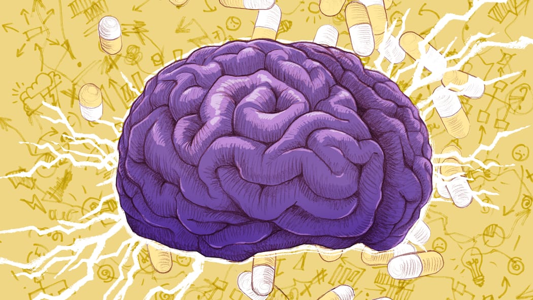 «Tabletten helfen bei stressbedingten Schmerzen nicht!» Illustration: Schmerzmittel und das Gehirn