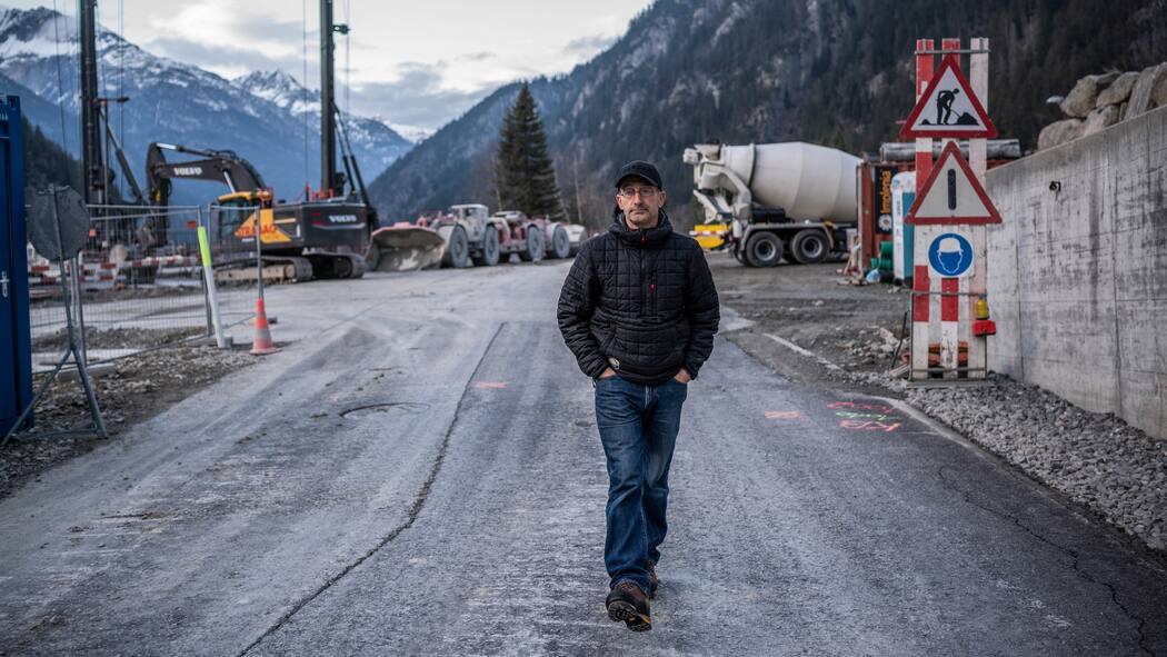 Lärm der Tunnel-Baustelle weckt Widerstand der Anwohner Sebastian Tresch, 56, Einwohner von Göschenen