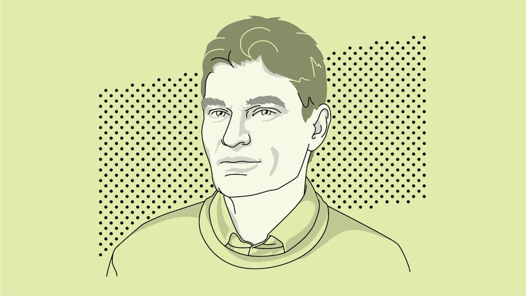 Sind Sie auch schon Autist? Gezeichnetes Porträt von Guy Bodenmann - Schulabsentismus hat zugenommen. Schuld ist aber nicht nur der Leistungsdruck, findet Beobachter-Kolumnist Guy Bodenmann. Auch die Politik sei in der Pflicht