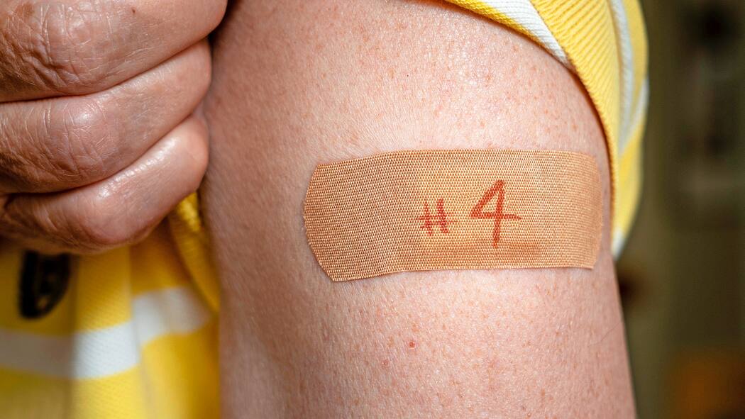 Impfen oder auf den neuen Omikron-Impfstoff warten? Auf einem Pflaster ist #4 (Nr. 4) notiert