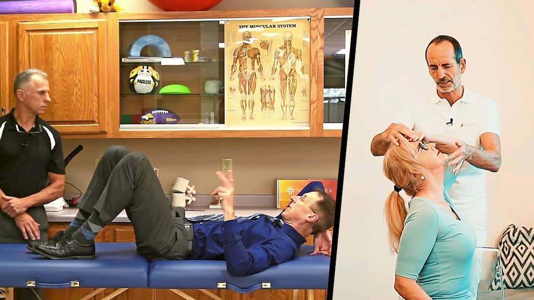 Manchmal zum Kopfschütteln Physiotherapie bei Youtube mit Bob & Brad (links) und Liebscher und Bracht (rechts)