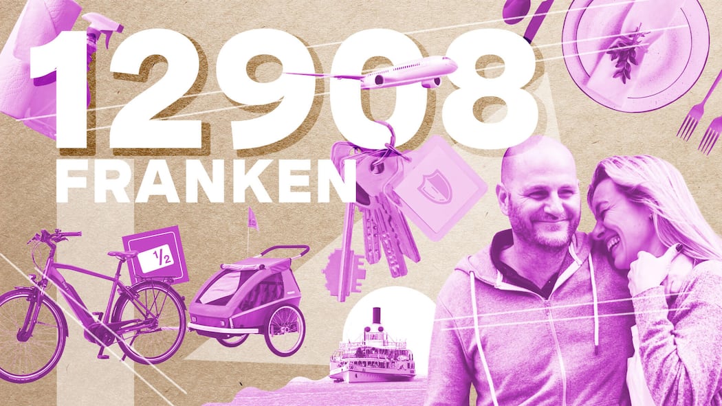 «Zusammen kommen wir auf knapp 13’000 Franken im Monat» Collage mit jungem Paar, Velo und Schiff - Vanessa Gerber und ihr Partner sind Geisteswissenschaftler, sie hat einen Doktorabschluss. Sie wohnen mit bald zwei Kindern in einem Berner Genossenschaftshaus. Für die Beobachter-Serie legt die Familie ihr Budget offen