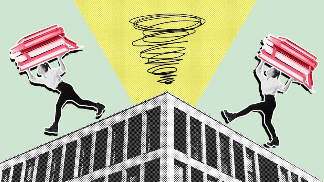 Was tun, wenn das Studium schwerfällt? Collage zum Thema - Weg von der Uni! Oder nicht? Ein Studium kann einem schnell verleiden. Dann heisst es: möglichst rasch handeln. Wir zeigen vier Möglichkeiten auf. - erstellt am 2. Oktober 2025.Bildquellen***Frau mit Bücher: iStock 14397782…