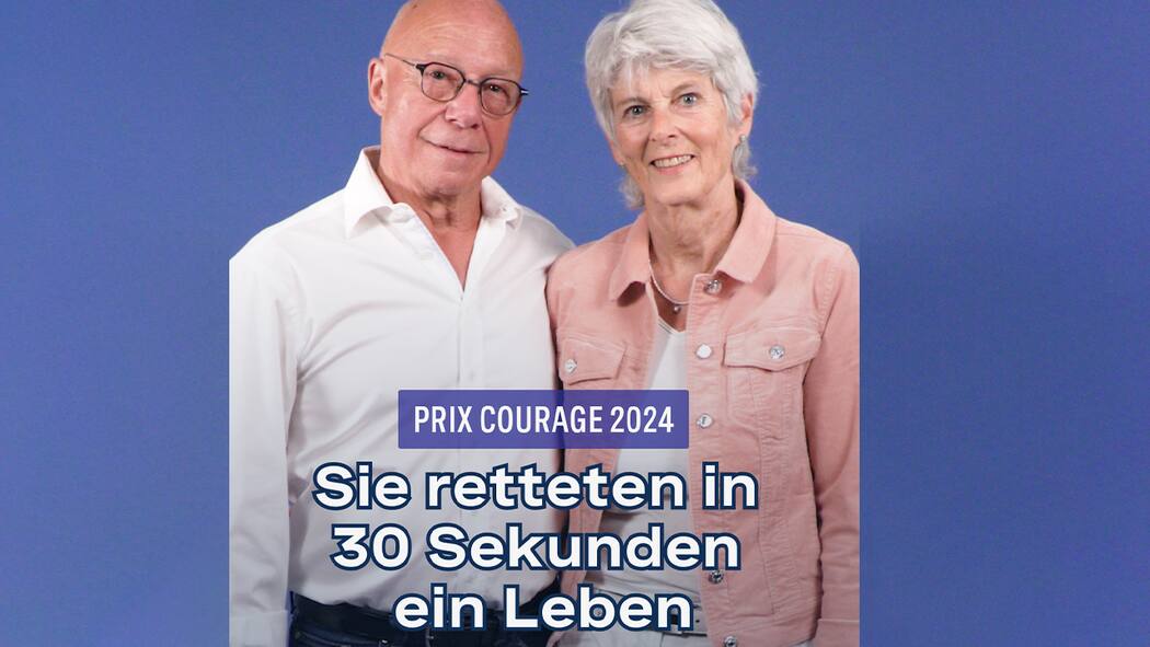 Sie retteten in 30 Sekunden ein Leben: Hans und Karin Dürrenberger Ein Rollstuhl gerät ausser Kontrolle, und eine Frau stürzt auf die Bahngleise. Sie überlebt den herannahenden Schnellzug – dank Karin und Hans Dürrenberger. Dafür sind die beiden für den Prix Courage 2024 nominiert.