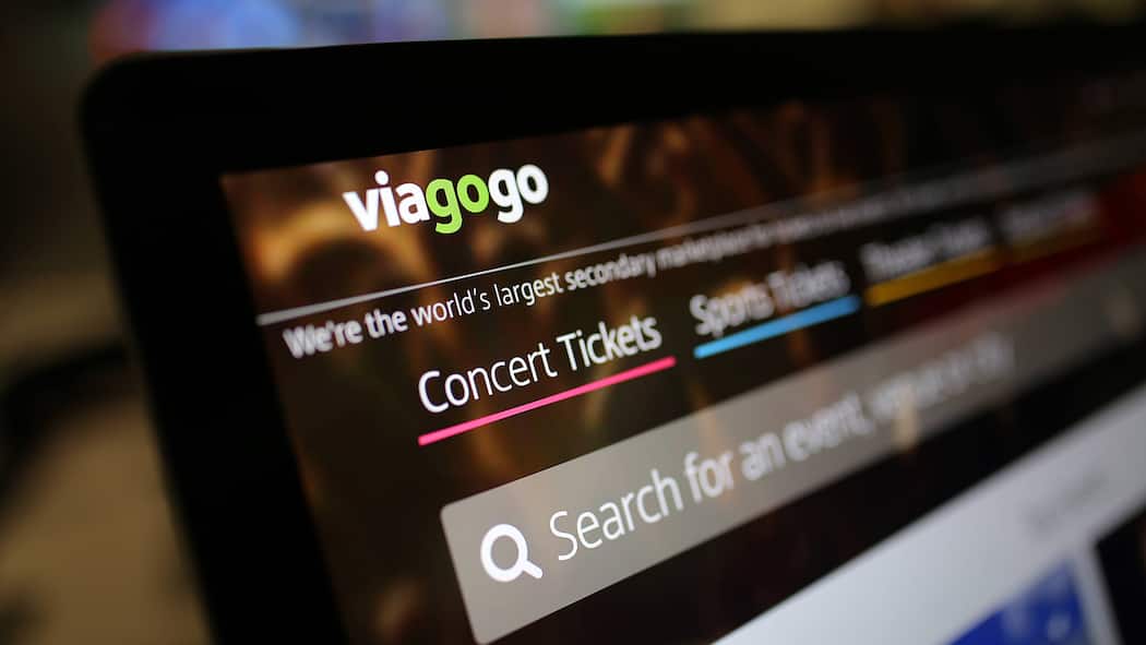 Neuer Ärger mit Viagogo Nahaufnahme der Website von Viagogo, auf der Tickets zu Konzerten und anderen Veranstaltungen gekauft werden können.