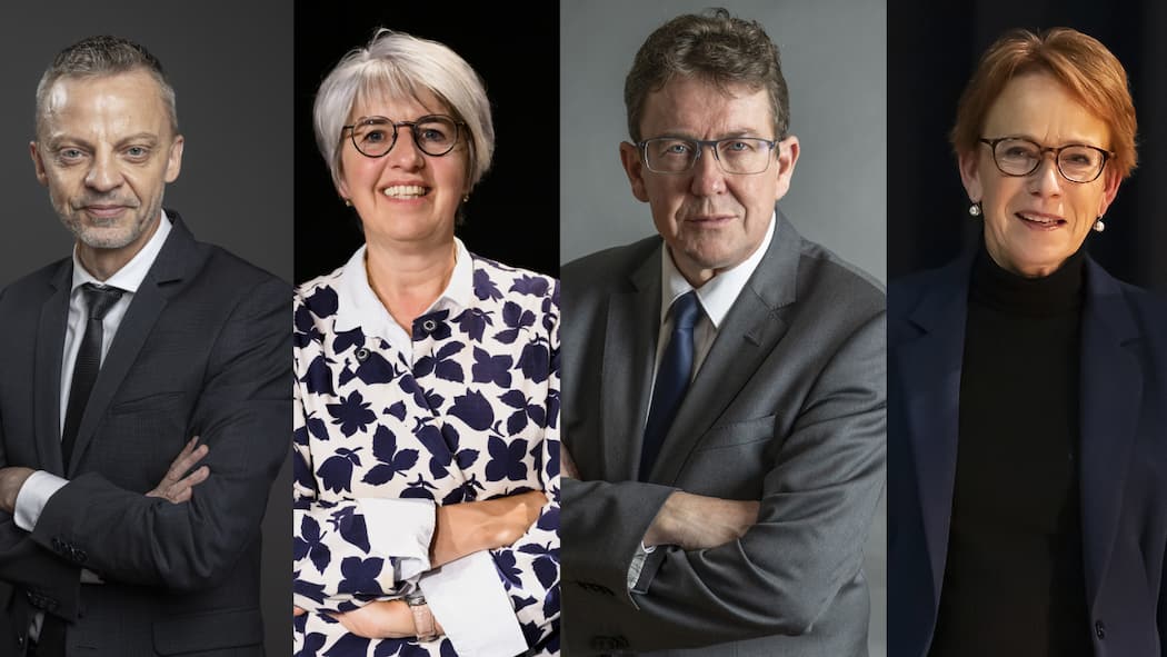 Welche Lobbys stehen hinter den Kandidierenden? Hans-Ueli Vogt, Elisabeth Baume-Schneider, Albert Rösti, Eva Herzog und welche Lobbys hinter ihnen stehen