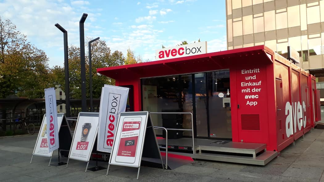 Läden ohne Personal ermöglichen Einkaufen rund um die Uhr Avec Box bei der ETH Zürich auf dem Hönggerberg