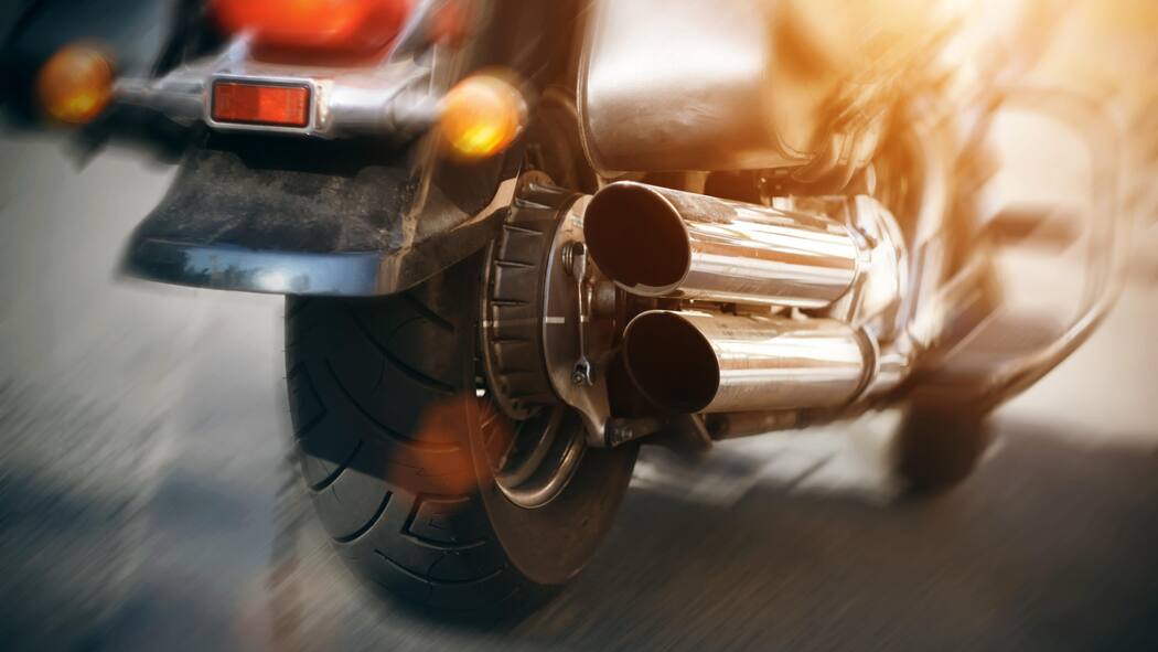 Schluss mit krachenden Motoren Auspuff eines Motorrads