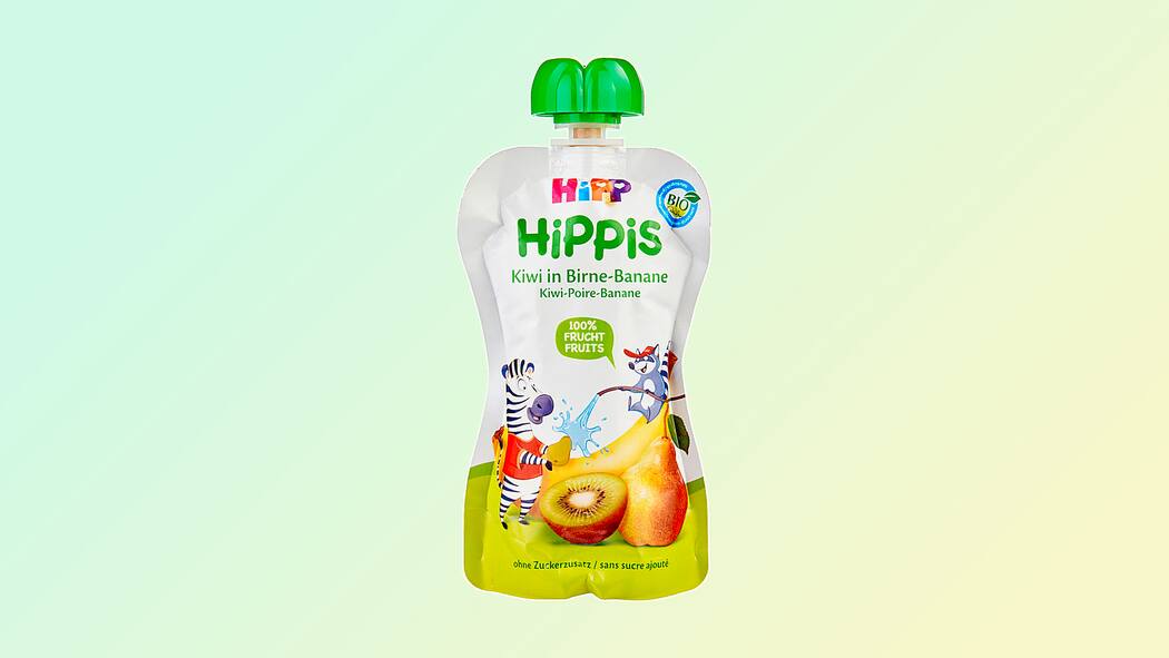 Heikle Nuckel-Beutel Hippis Kiwi in Birne-Banane von Hipp