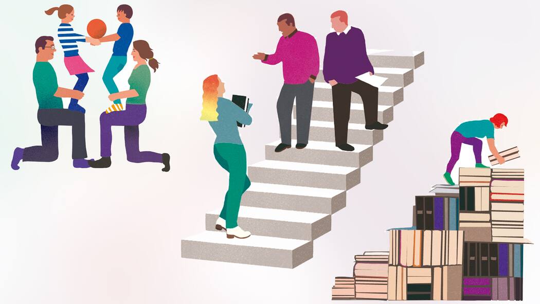 Die Fakten zum Gender-Gap Collage mit diversen Illustrationen zum Thema «Gender Gap»