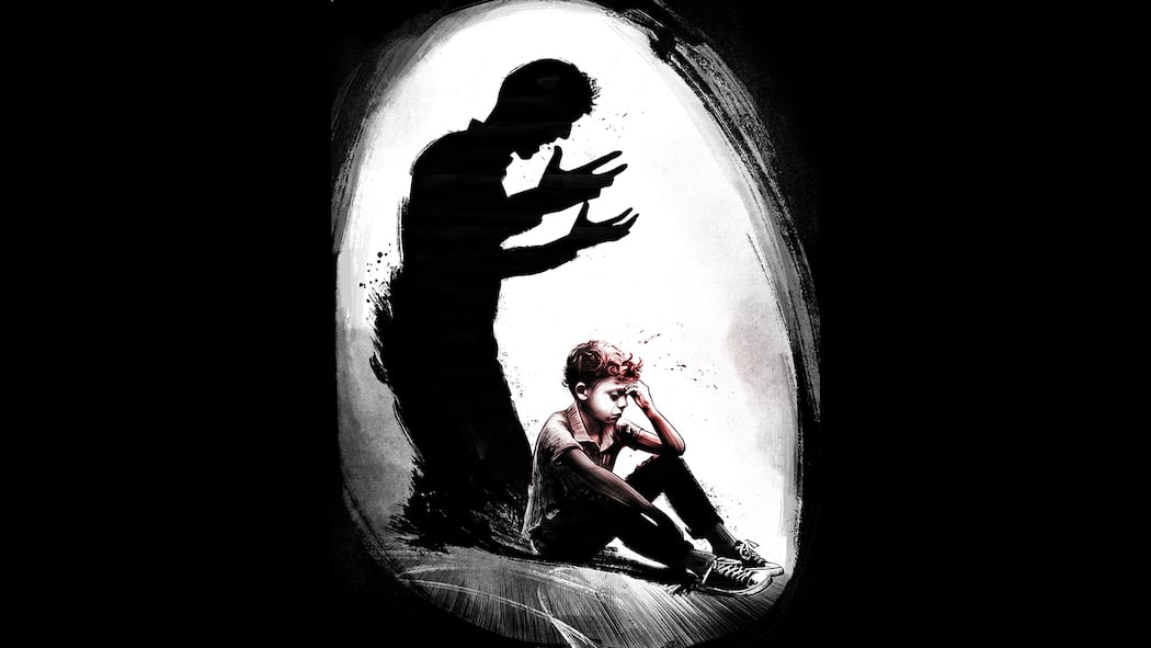 Die unsichtbaren Narben des 11-jährigen Matteo* Illustration: Vater setzt weinendes Kind unter Druck