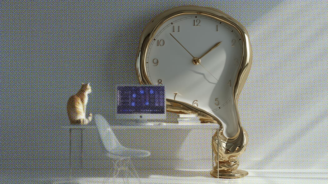 Arbeiten im Homeoffice soll flexibler werden Wenn die Grenzen zwischen Arbeits- und Freizeit zerfliessen: Im Homeoffice folgen die wenigsten der Eight-to-five-Regel. (Diese Illustration wurde von einem KI-Modell generiert und von einem Menschen überprüft und finalisiert.)