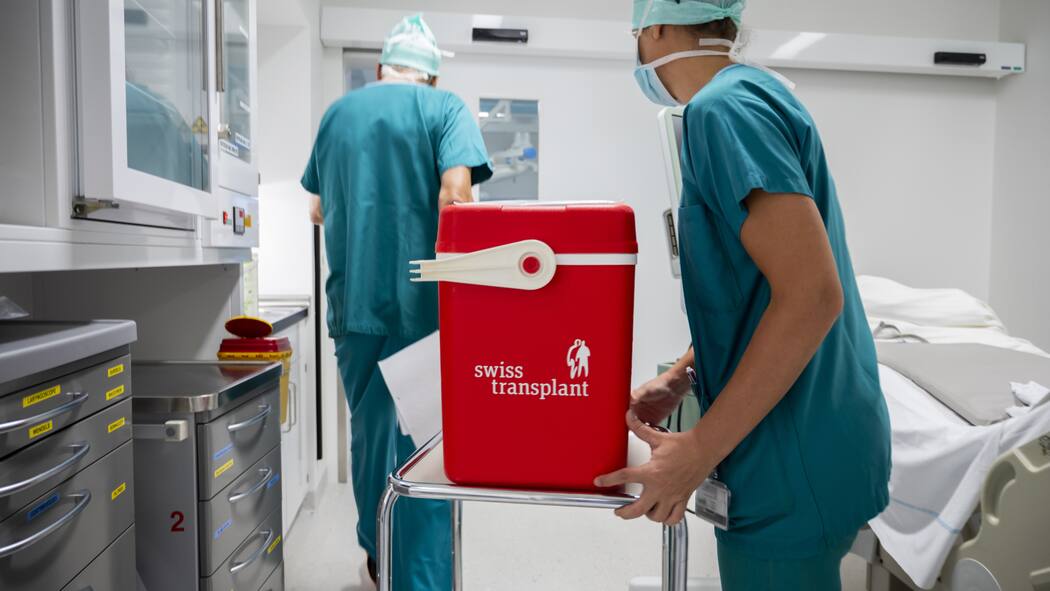 Widerspruchslösung bei der Organspende – worum geht es? Organe werden durch Spitalpersonal transportiert