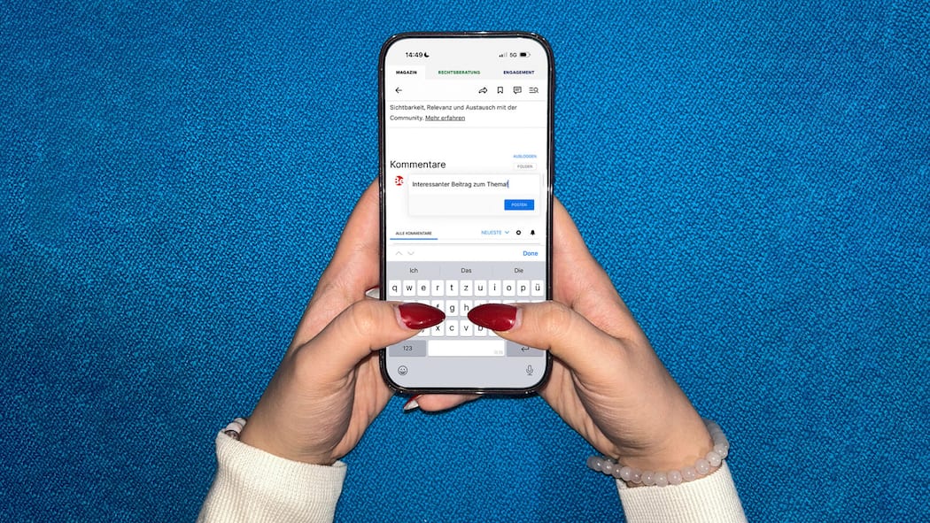 Ihre Meinung zählt – ab in die Kommentarspalte! Kommentarfelder im Online-Magazin des Beobachteres, fotografiert am Dienstag, 24. Februar 2026 in Zürich. Beobachter Online Online-Artikel Kommentare Kommentarfeld Kommentar schreiben Kommentar verfassen interagieren Community beobachter.ch