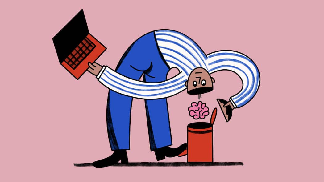 Ich versage, also bin ich Illustration zum Schlusspunkt 25/25, Thema Workslop