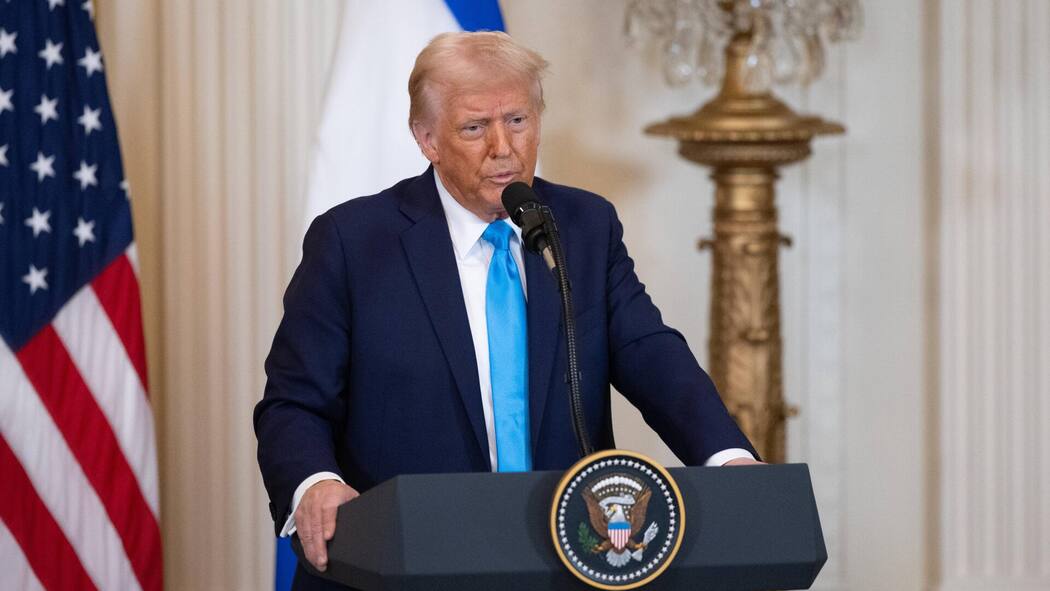 Trump kündigt «wichtige» Rede zum Iran-Krieg an <p>US-Präsident Donald Trump bei einer Pressekonferenz im Weissen Haus, Washington, D.C., USA (Februar 2025).</p>