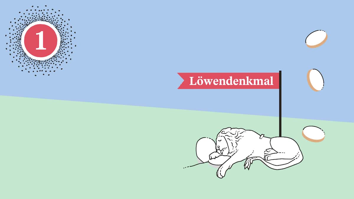 Illustration des Löwendenkmals der Stadt Luzern