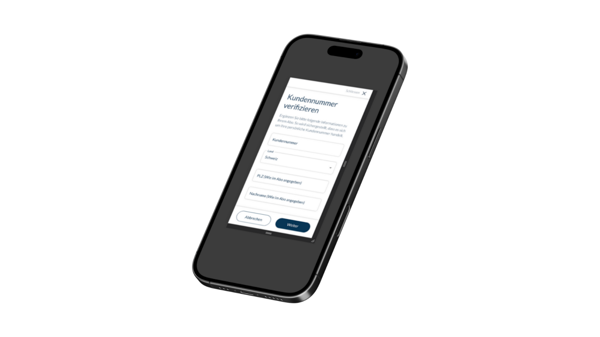 Verifizierung Kundennummer