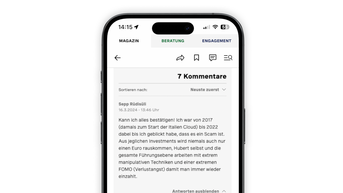 Beobachter-App Comments