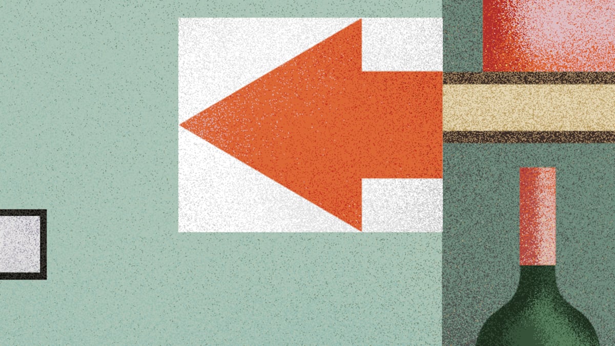 Illustration von Pfeil, der im Laden die Laufrichtung anzeigt. Durch den Laden geführt wird meist im Gegenuhrzeigersinn. Gehen Sie doch mal andersherum, wenn es sich anbietet.