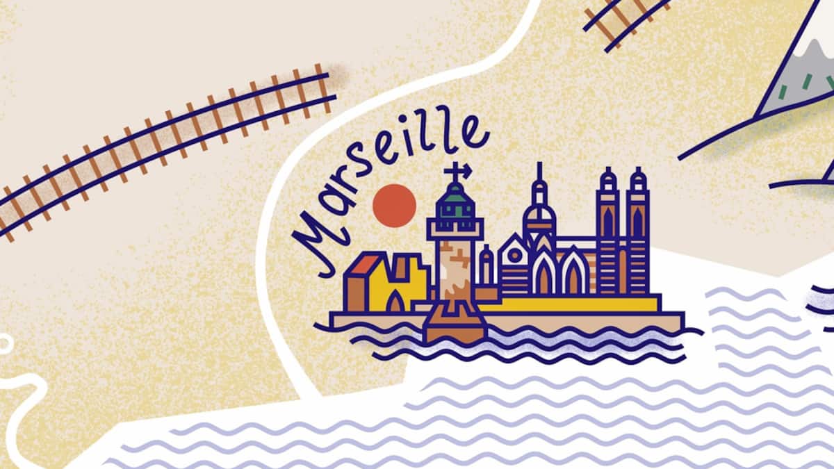 Illustration Zugreisen in Europa Marseille