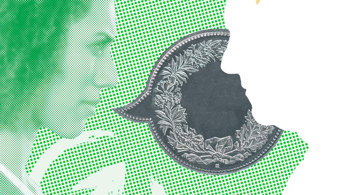 Ein Frankenstück, das zu einer Sprechblase mutiert ist, liegt vor einer Frau, die mit ihrem Chef den Lohn verhandelt. Wer beim Vorstellungsgespräch nicht weiss, wie viel Lohn sie oder er verlangen kann, sollte diese Tricks kennen