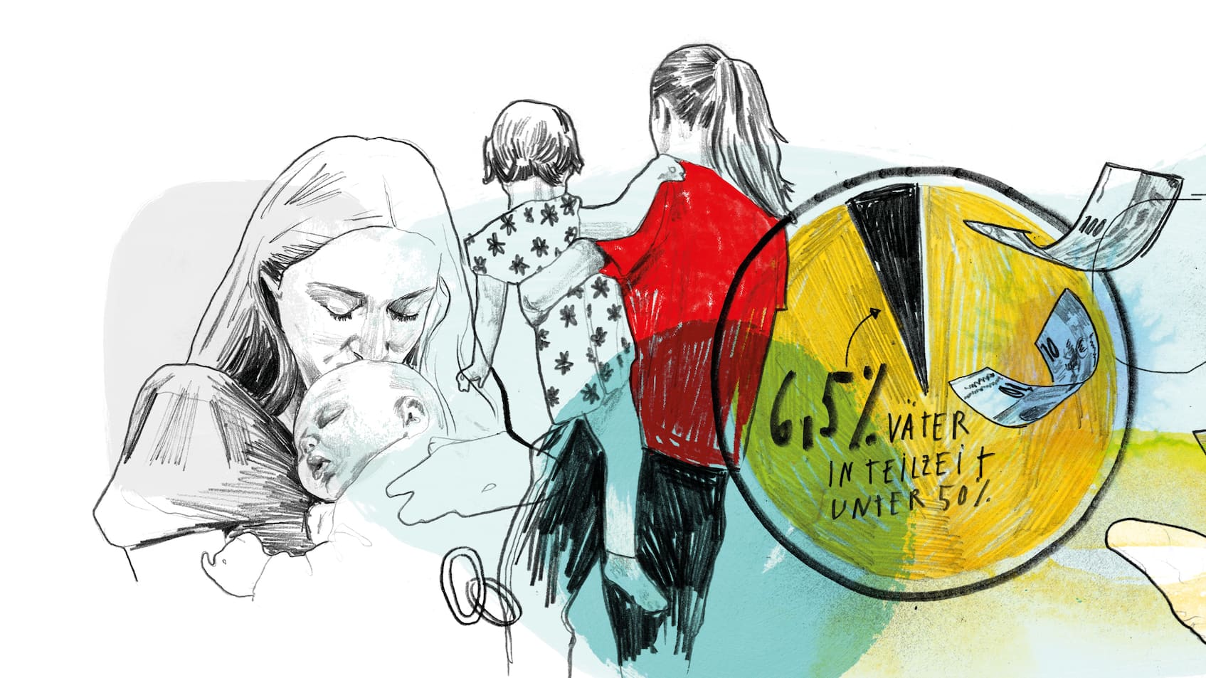 Illustration: Frauen und die Altersvorsorge