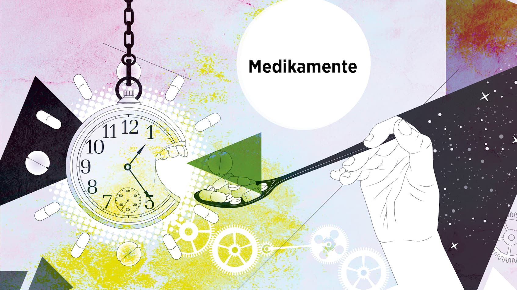 Illustration: Innere Uhr – Medikamente