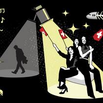 Exklusiv: Die Gewinner des ESC! Illustration mit Leuten im Scheinwerferlicht - Der Beobachter ist in die Rolle der Punktrichter geschlüpft – und kennt schon jetzt die Tops und Flops des Mega-Events
