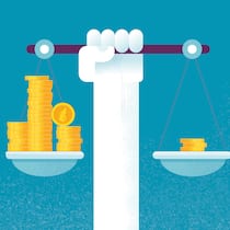 Über 8000 Franken fürs Jugendheim – pro Monat Illustration einer Waage