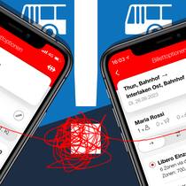 SBB verkaufen Erstklassbillette, auch wenns keine gibt Screenshots der SBB-App zeigen die Preisunterschiede auf der Strecke Thun-Interlaken