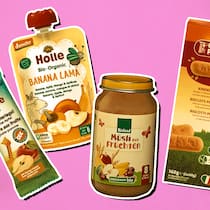 Zuckerbomben, verpackt in «gesunden» Snacks Die Grafik zeigt vier der untersuchten Lebensmittel, die viel Zucker enthalten.