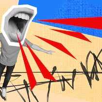 Warum Beleidigungen im Netz so problematisch sind Collage, eine Person schreit