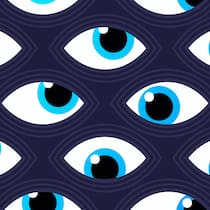 Long Covid macht das Gehirn langsam Viele Augen schauen hoch und runter.