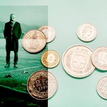 «Der Taskforce-Beitritt ist mit der Neutralität vereinbar» Schweizer Franken auf grünem Hintergrund neben Foto von Marco Jorio