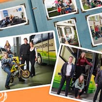 «Was wir verdienen, stecken wir in den Betrieb» Collage mit Familienbildern, sieht aus wie ein Fotoalbum