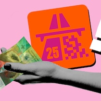 Wenn die Vignette plötzlich 50 Franken kostet Eine Hand, die eine 50er Note hält, im Hintergrund ist eine elektronische Vignette zu sehen.