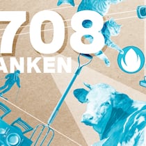 «Jeden Monat bleiben 3000 Franken für uns übrig» Illustration mit der Lohnangabe 9708 Franken und Zeichnungen von Kuh, Bücher, Esstisch, Katze, Haus und Auto, Essen; Bergbauern-Paar: «Jeden Monat bleiben 3000 Franken für uns übrig»; Für die Beobachter-Serie «Die Abrechnung» verraten Leute, was sie verdienen. Biobergbauer Stefan Gubler und seine Frau haben einen Stundenlohn von unter 17 Franken – doch sie erhalten hohe Subventionen.