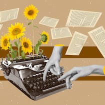 Ein vorgefertigter Brief für jedes Rechtsproblem Zwei freiliegende Hände tippen auf einer alten Schreibmaschine, aus der Sonnenblumen herauswachsen und lose vollgeschriebene Blätter schwirren darum herum. Der Beobachter bietet für diverse Anliegen und Probleme des Rechtsalltags nützliche Musterbriefe an. Das sind die zehn nützlichsten Vorlagen